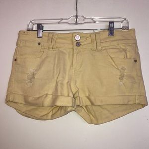 Yellow jean shorts